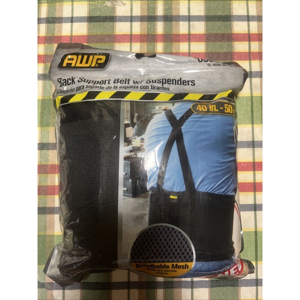 AWP Extra Large Polyester Hook-n-loop Back Support 1L-629-3C-LXXL - New Read
